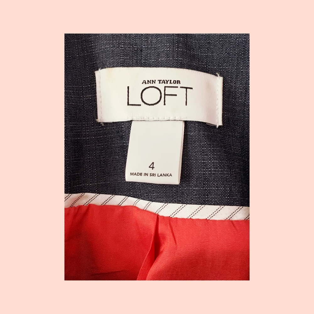 LOFT ruffle chambray blazer - Picture 3 of 4